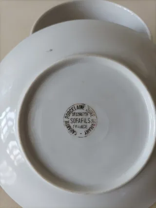 Taza desayuno con plato porcelana