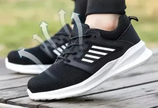 Botas de seguridad negras y blancas