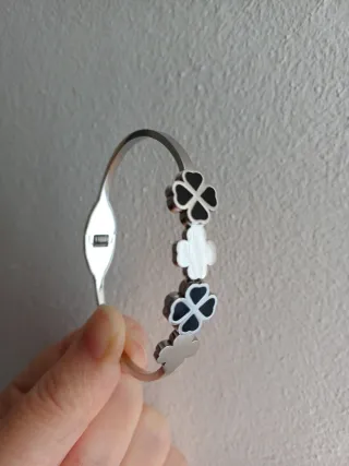 Bracciale Acciaio con Quadrifogli