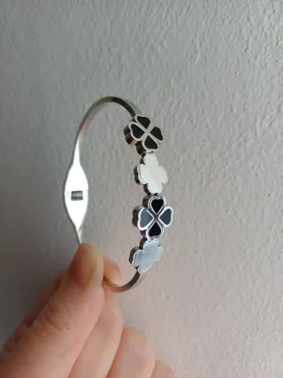 Bracciale Acciaio con Quadrifogli