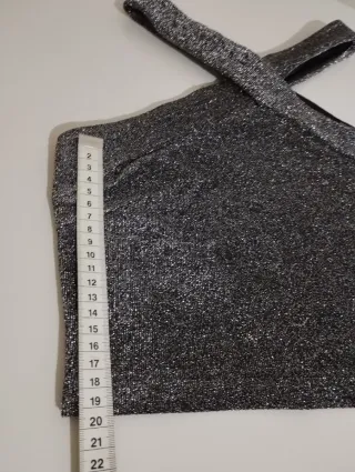 Top crop lurex argento