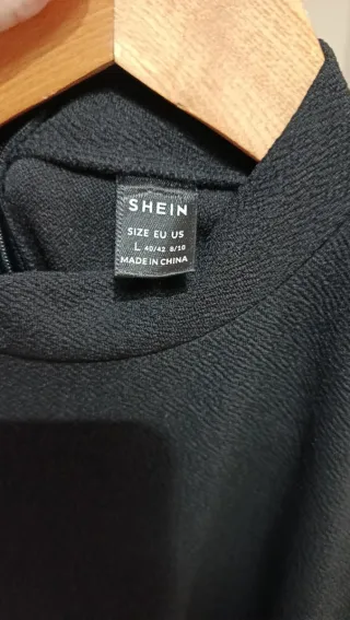 Vestido midi negro y blanco