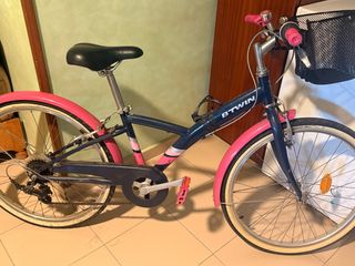 Bicicleta Btwin Infantil Rosa y Azul