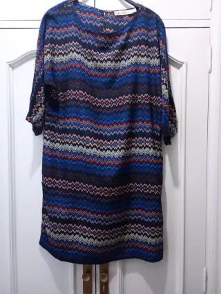 Vestido estampado zig-zag talla M