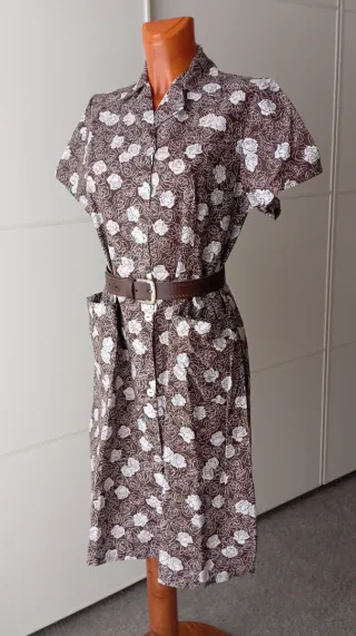 Vestido vintage. Mandilón, delantal vintage.