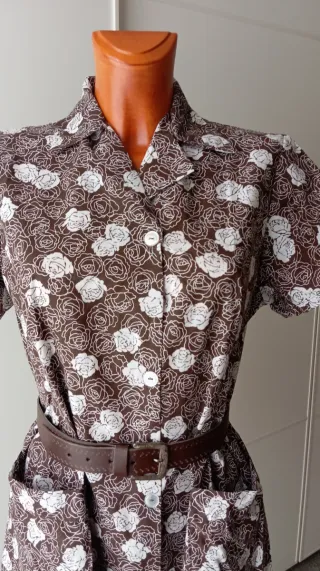 Vestido vintage. Mandilón, delantal vintage.