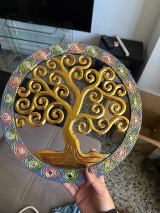 Árbol de la vida madera pared multicolor