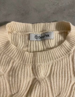 Maglione beige lavorato