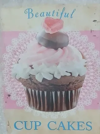 Placa decorativa Metal Vintage Cup Cakes