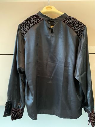 Elegante Top Nero e Viola Tg L