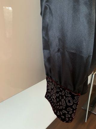 Elegante Top Nero e Viola Tg L