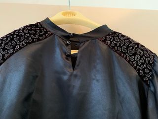 Elegante Top Nero e Viola Tg L