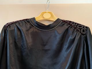 Elegante Top Nero e Viola Tg L