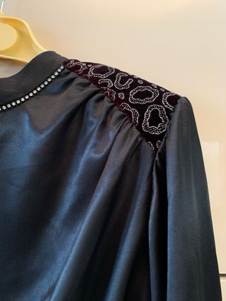 Elegante Top Nero e Viola Tg L