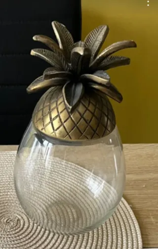 Bombonera Piña Dorada y Transparente