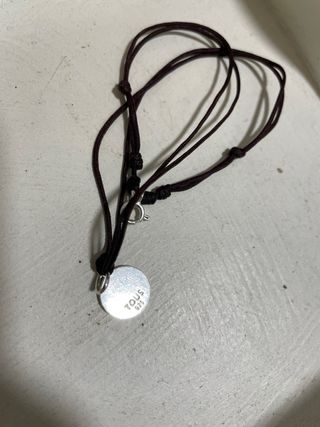 Pulsera TOUS Cordón Marrón y Plata Bolsas regalo