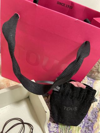 Pulsera TOUS Cordón Marrón y Plata Bolsas regalo