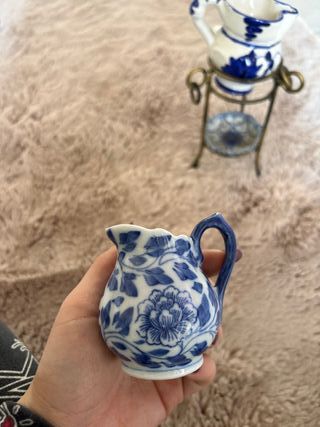 Set miniature ceramica decorata blu