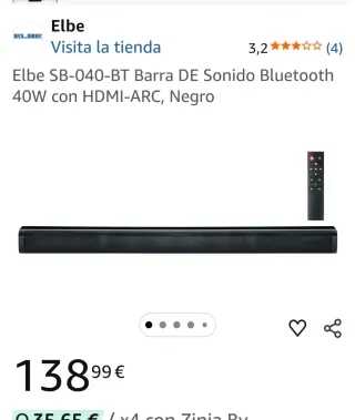 Barra de Sonido Elbe SB-040-BT Bluetooth
