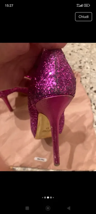 Scarpe Miu Miu Fuxia Glitter