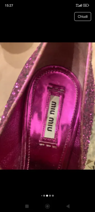 Scarpe Miu Miu Fuxia Glitter