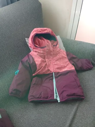 Conjunto nieve niña rosa y morado