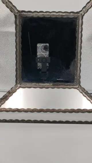 Espejo Vintage Cristal, estaño y esferas