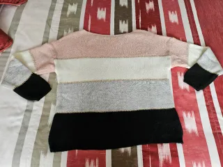 Jersey de punto mujer rayas doradas