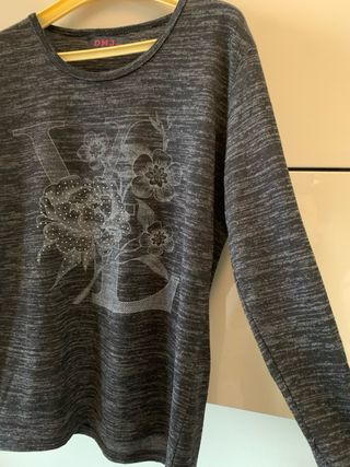 Maglione DMJ tg L misto cotone grigio mélange