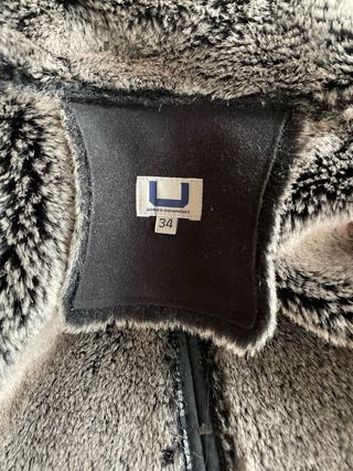 Abrigo Adolfo Dominguez Talla 36 Negro/Gris