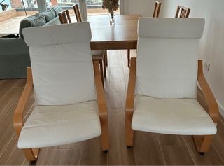 2 Sillas Mecedoras Ikea Madera Blanca