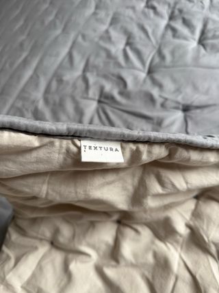 Colcha Algodón Acolchada Reversible Gris y Beige