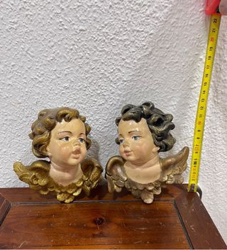 Pareja Ángeles Colgantes Beige y Dorado