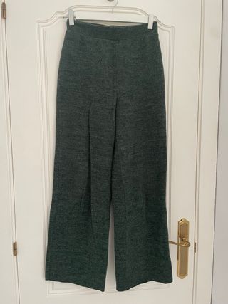 Pantalón de punto Zara verde