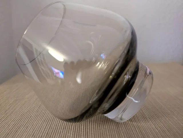 Juego de 6 copas de cristal ahumado vintage