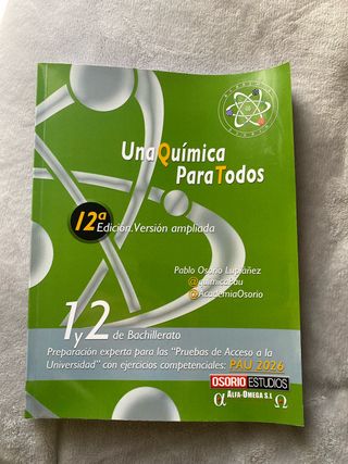 Libro química academia Osorio sin usar. PAU 2026