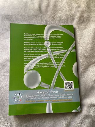 Libro química academia Osorio sin usar. PAU 2026