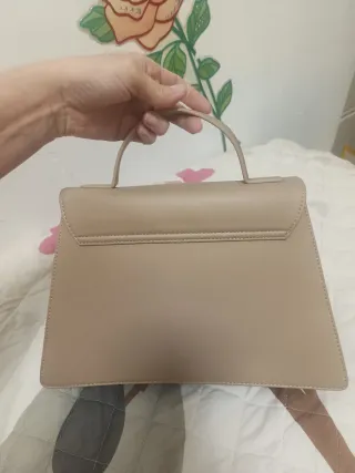 Borsa Glimmed Beige con Patch