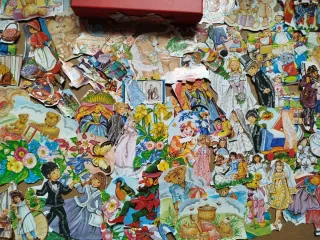 Cromos troquelados purpurina vintage variados + 85