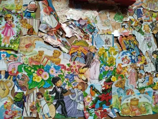 Cromos troquelados purpurina vintage variados + 85