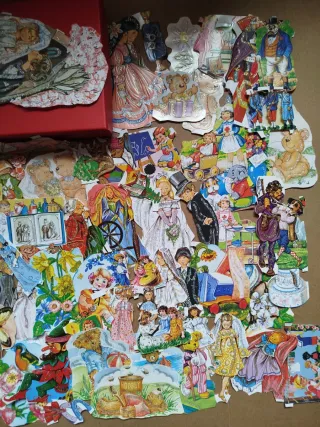 Cromos troquelados purpurina vintage variados + 85