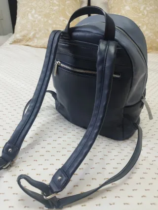 Bolso Mochila Parfois Azul y Beige