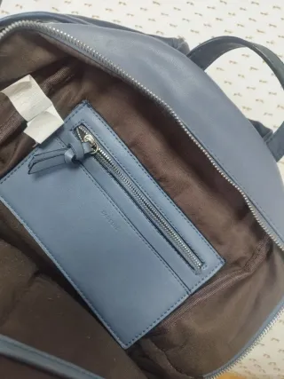 Bolso Mochila Parfois Azul y Beige