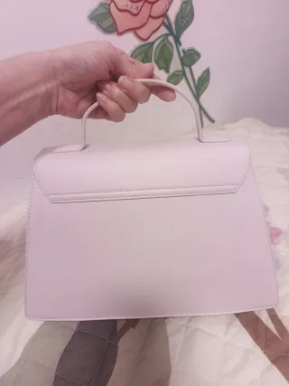 Borsa rosa con patch divertenti