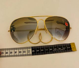 Occhiali da sole Ray-Ban vintage anni '80 oro blu