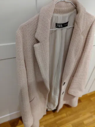 Abrigo Zara Rosa Pastel Talla L