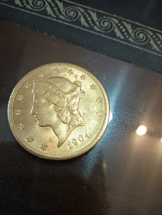 Moneda de Oro 1904. 20 dolares EEUU. Una onza
