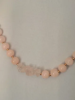 Collana quarzo rosa e oro