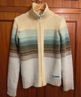 Chaqueta de punto Roxy beige y azul Talla M