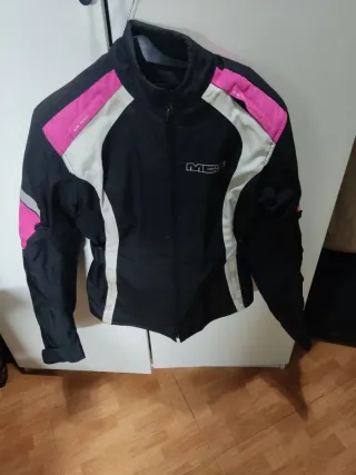 Chaqueta de moto negra y rosa AIRTECH